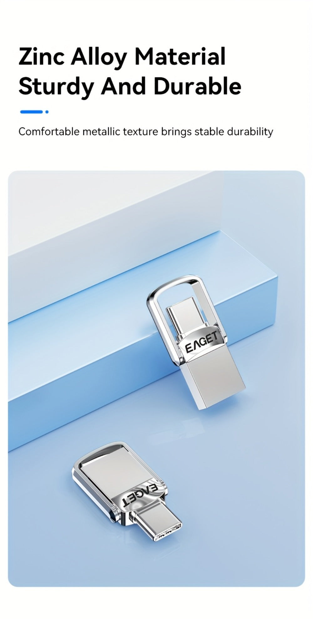 USB Flash Drive EAGET Dual-Ended Type-C to USB 3.2 Memory Stick with 32GB, 64GB or 128GB Capacity