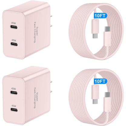 45W Samsung Super Fast Charger USB-C Dual Port Android Fast Charging Block with 10FT Long USB-C for an Everyday Personal Care Routine