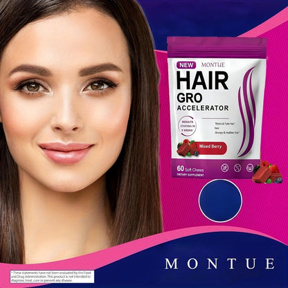 MONTUE Biotin Hair Gummies with Arginine, Vitamin C & Vitamin E, Daily Hair Nourishment Supplement for Women