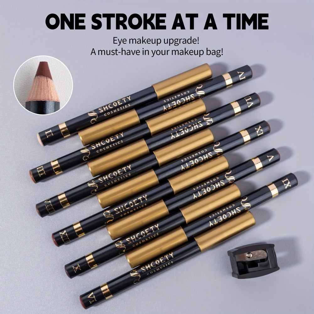 Eyeshadow Pencil Set 12pcs for Women, Matte & Shimmer Thick Stick Foam Eye Shadow Sticks, for Makeup, Travel and Everyday Vanity Use