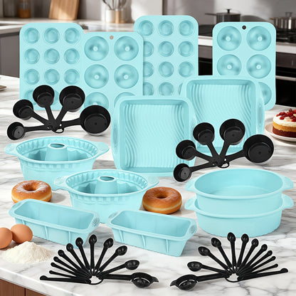 Baking Pan Set Nonstick Carbon Steel Cookie Sheets Roasting Pans Round Cake Muffin Pizza for Home Cooking, Dining and Outdoor Meals
