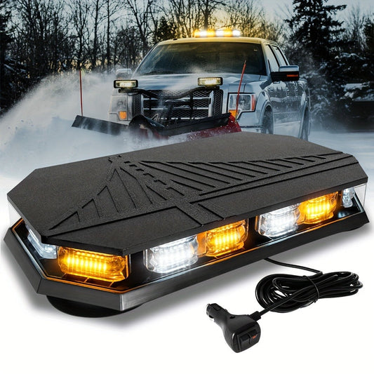 126 LED Roof Strobe Beacon Light Bar IP67 Waterproof Emergency Hazard Flashing Warning Light 12-24V for Construction Vehicles Tow Trucks