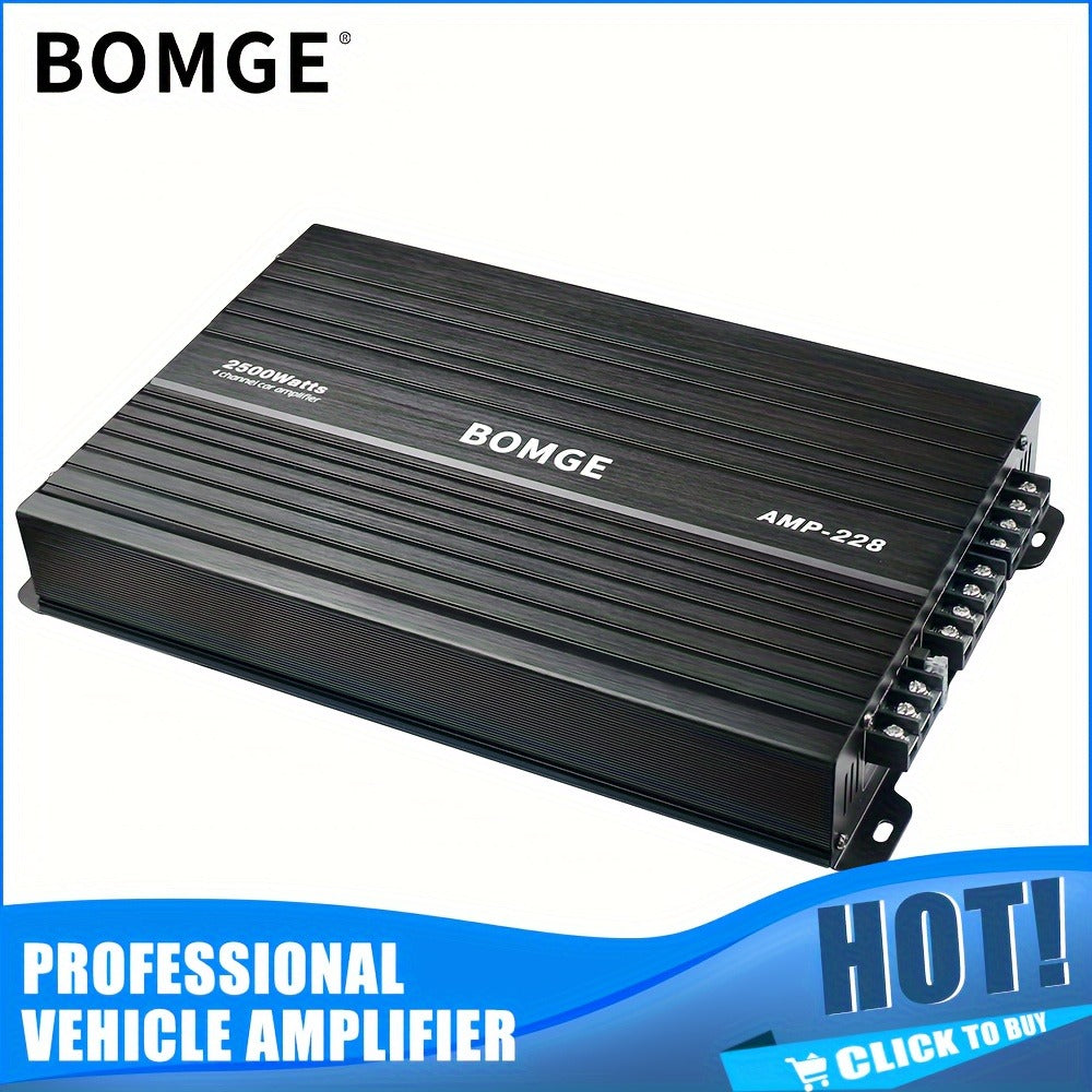 BOMGE 4-Channel Car Amplifier 2500W Max Power for Subwoofers & Speakers Full Range Class AB Vehicle Audio Amp AMP-228 AMP-268-A AMP-268-C