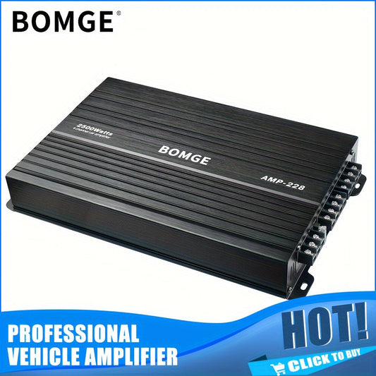 BOMGE 4-Channel Car Amplifier 2500W Max Power for Subwoofers & Speakers Full Range Class AB Vehicle Audio Amp AMP-228 AMP-268-A AMP-268-C