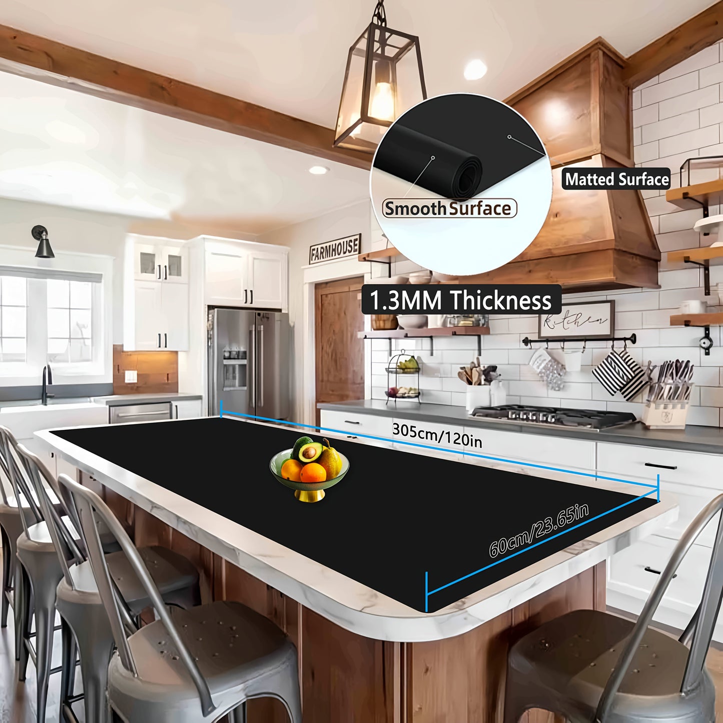 Extra Large Silicone Mat for Kitchen Counter, Heat Resistant Countertop Protector, Nonstick Craft Mat & Placemat