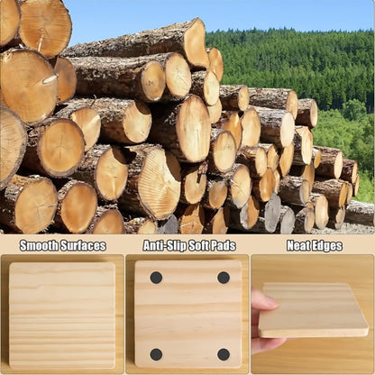 Unfinished Wood Coaster Blanks 4 Inch Round Square DIY Craft Supplies for Painting Engraving for Entryways, Bedrooms and Living Spaces