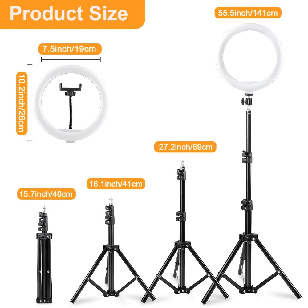 RGB LED Ring Light 43-Inch Adjustable Stand with Phone Holder USB Powered Multicolor Circle Fill for an Everyday Personal Care Routine