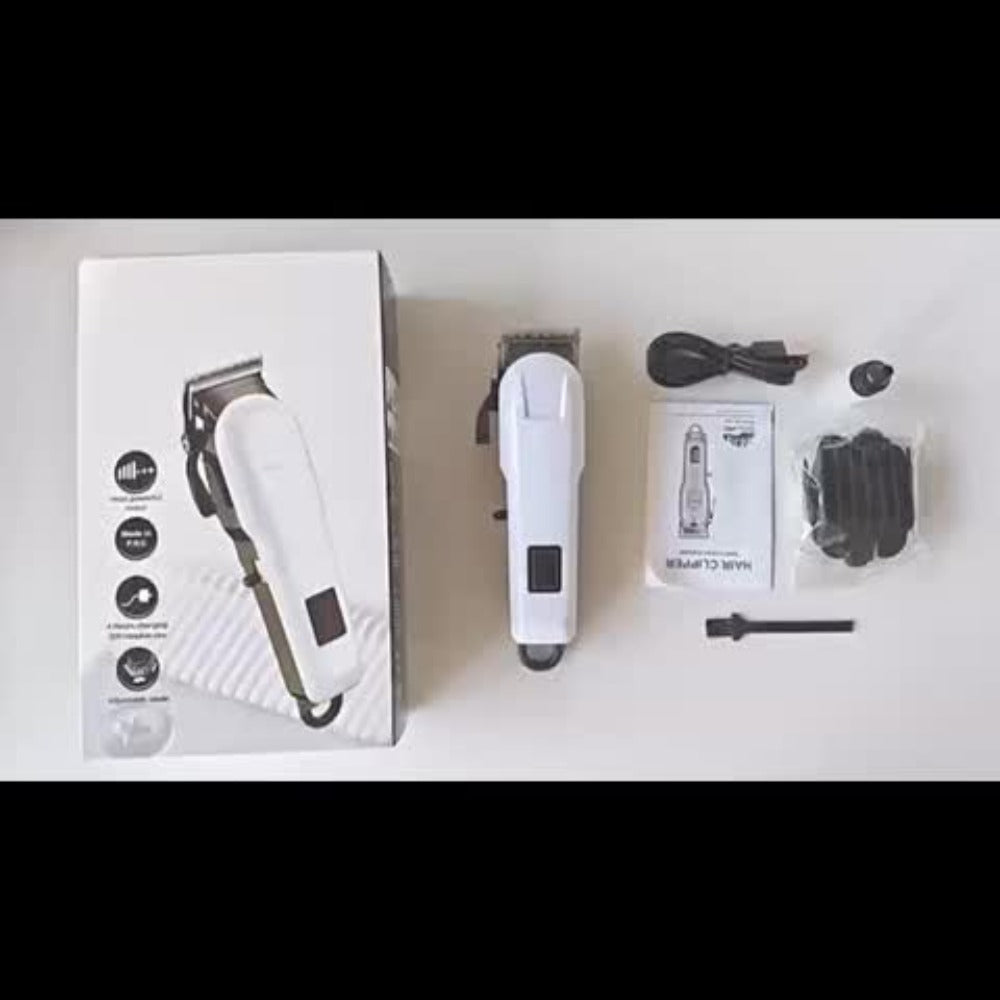 Professional Hair Clipper Kit 9-in-1 Trimmer for Haircut Bald Head Shaving LCD Display for Everyday Face, Beard and Body Grooming