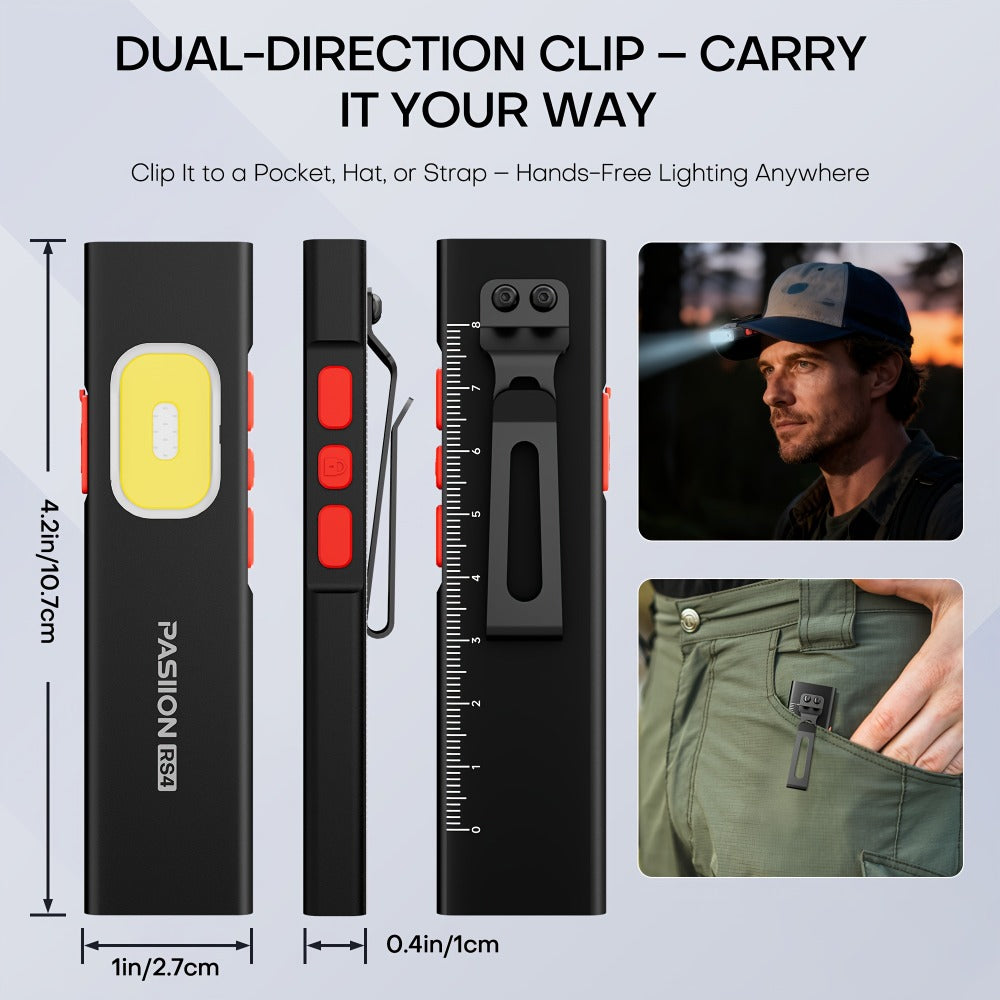 Multi-Function EDC Flashlight 11 Lighting Modes, UV Infrared Red Laser COB Work Light Magnetic Tail