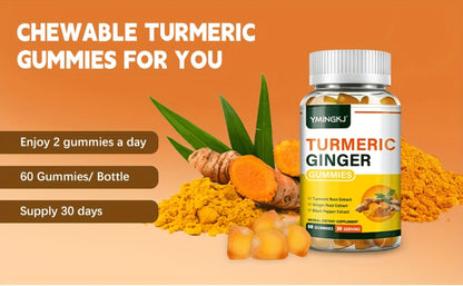 Turmeric Gummies with Black Pepper & Mint, 2000% Higher Absorption Curcumin, Anti-Inflammatory Joint