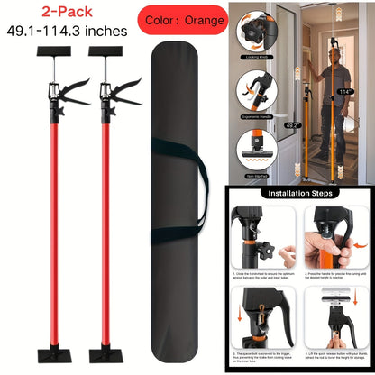 Adjustable Steel Support Rods for Drywall & Cabinet Installation, Extendable Construction Support Poles 19.7"-45.3" / 45"-114"