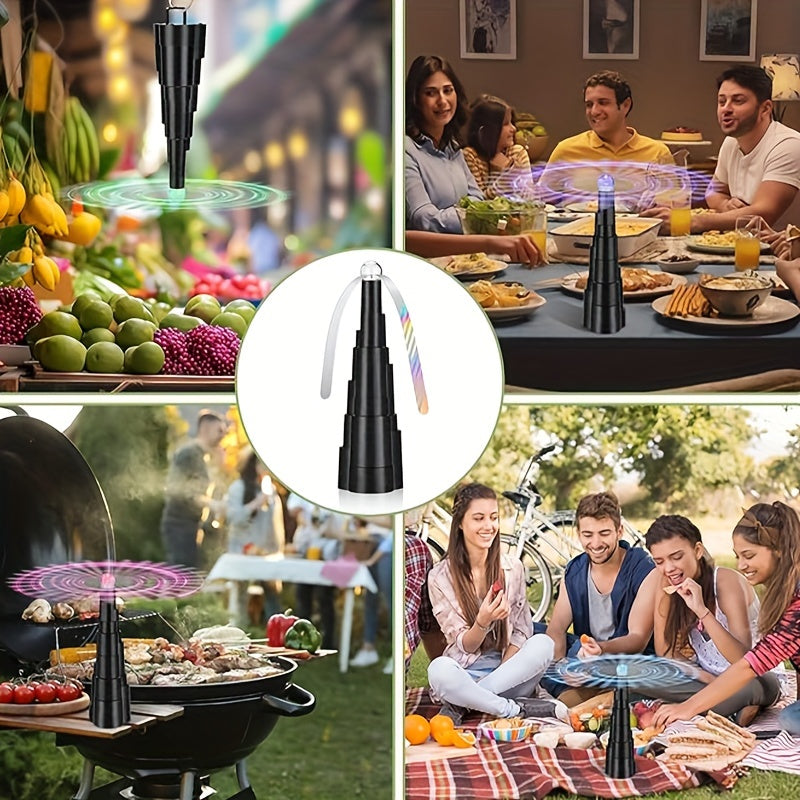 Fly Fan for Table 4 Pack - USB Rechargeable Fly Fan with LED Lights with the Listed Color, Size or Set Options for Everyday Carry