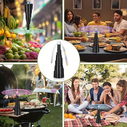 Fly Fan for Table 4 Pack - USB Rechargeable Fly Fan with LED Lights with the Listed Color, Size or Set Options for Everyday Carry