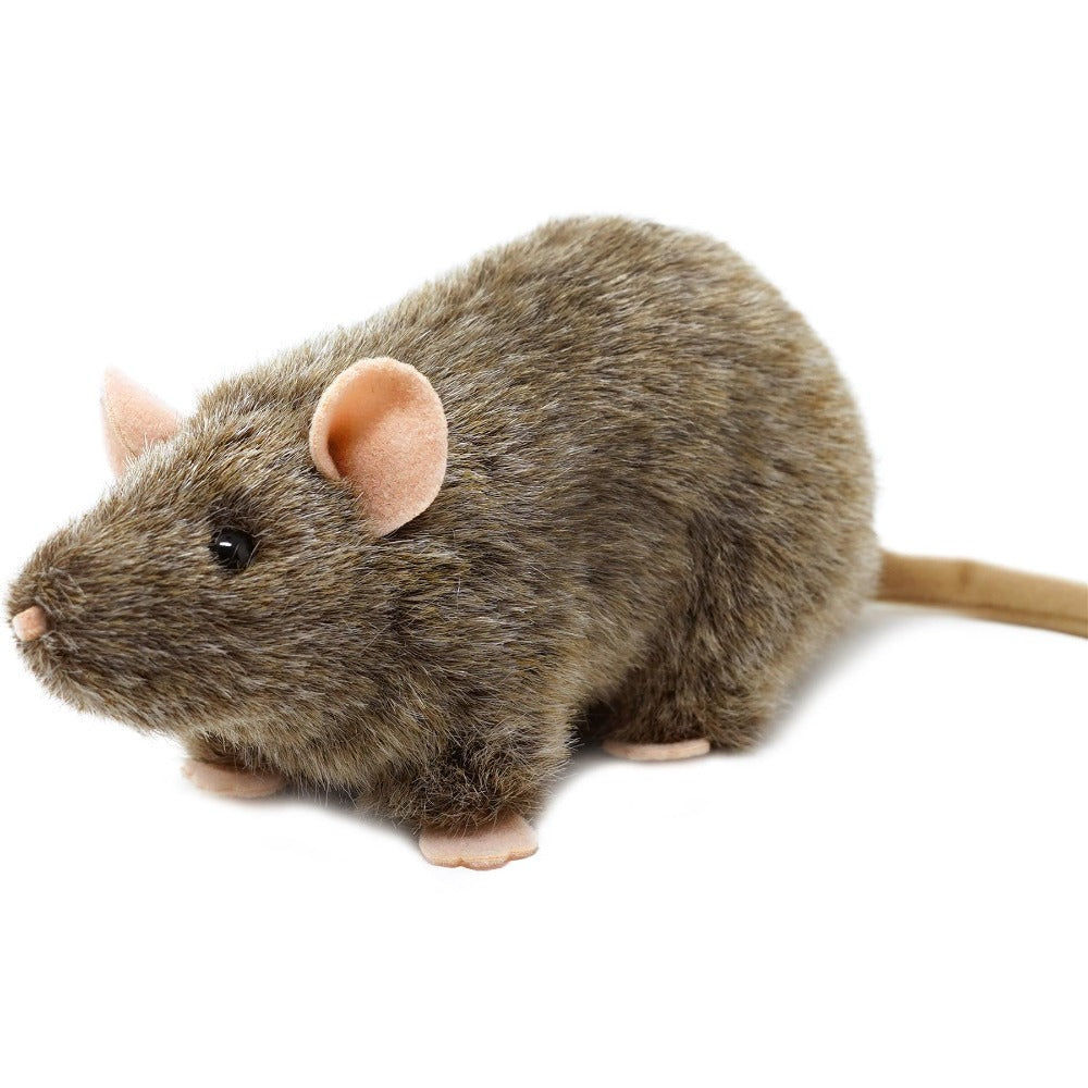 Plush Toy Reuben Realistic Brown Rat 7-Inch Stuffed Animal with Story Card for Character Display, Room Decor and Gift Presentation