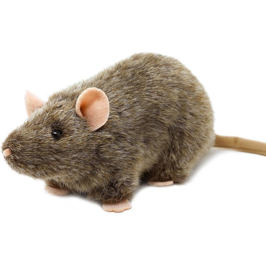 Plush Toy Reuben Realistic Brown Rat 7-Inch Stuffed Animal with Story Card for Character Display, Room Decor and Gift Presentation