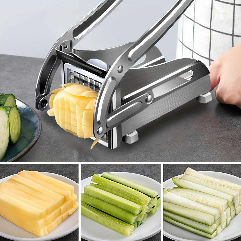 French Fry Cutter, Stainless Steel Vegetable & Potato Slicer, Multi-Function Food Chopper for Potato