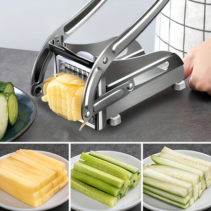 French Fry Cutter, Stainless Steel Vegetable & Potato Slicer, Multi-Function Food Chopper for Potato