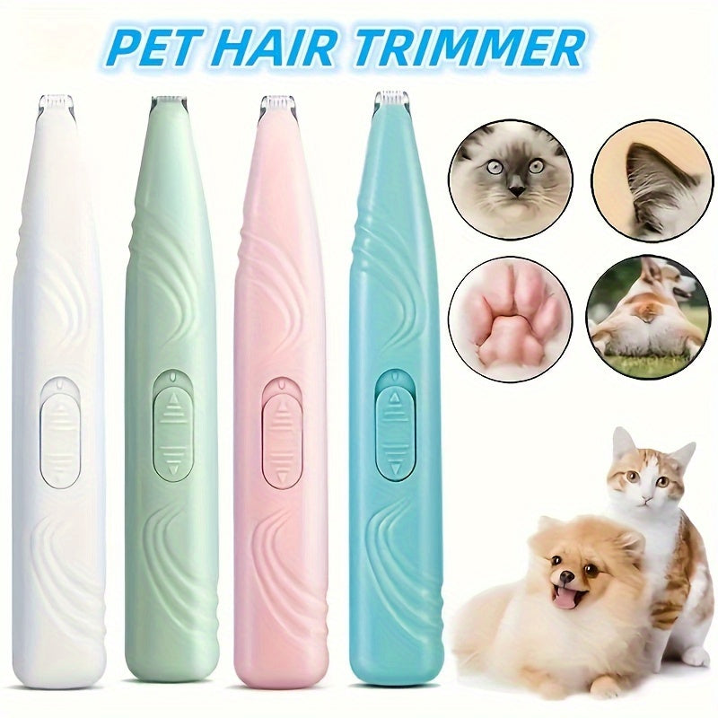 Paw Trimmer for Dogs & Cats – Cordless Electric Pet Grooming Clipper, Low Noise Hair Trimmer for Paws, Eyes, Ears, Face & Rump