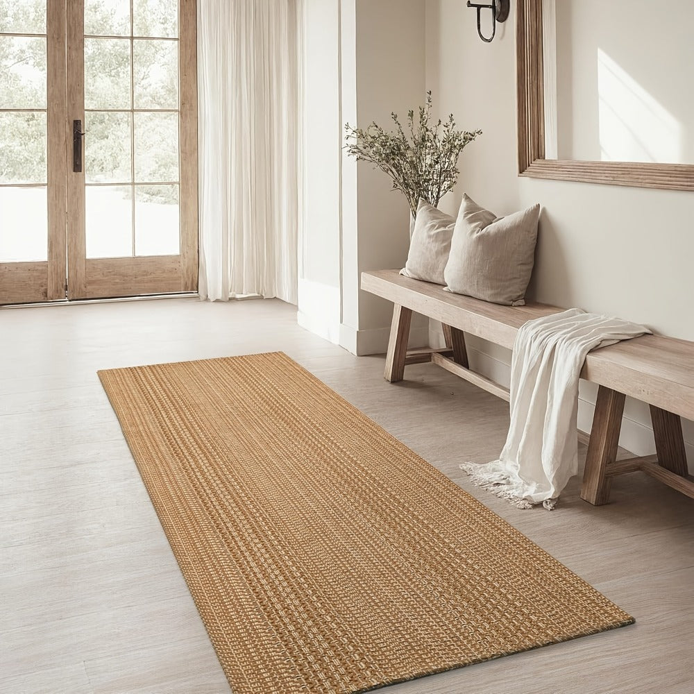 Braided Woven Indoor Rug with 2 x 3-Foot to 6 x 9-Foot Sizes and One Two-Piece Gray Mat Set