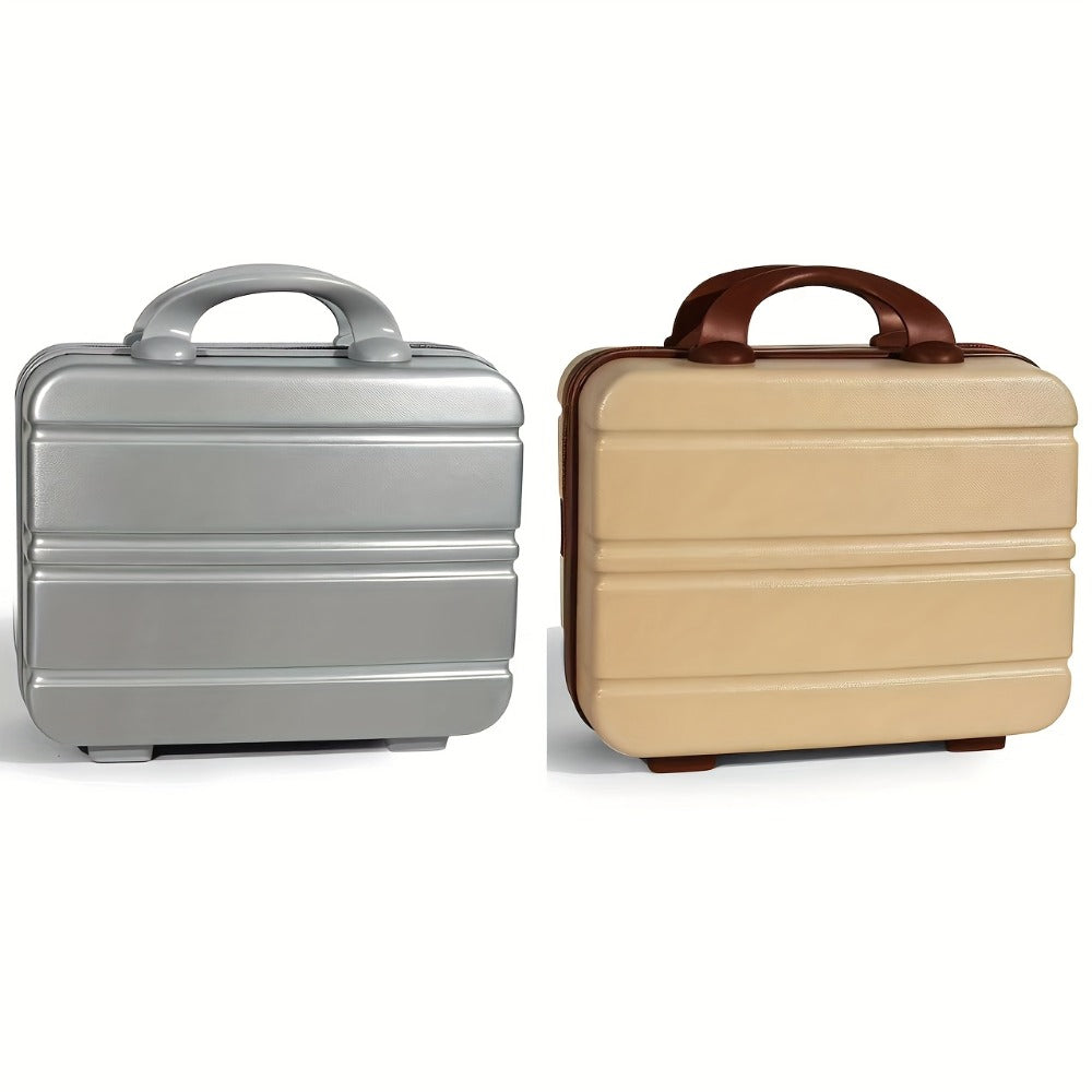 Hard Shell Makeup Travel Case Waterproof Pressure-Proof Portable Cosmetic Suitcase with Elastic Band Luggage Attachment Carry-On Organizer