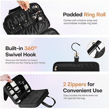 Hanging Travel Toiletry Bag Large Capacity for Full-Size Products Waterproof Cosmetic Organizer with Hook