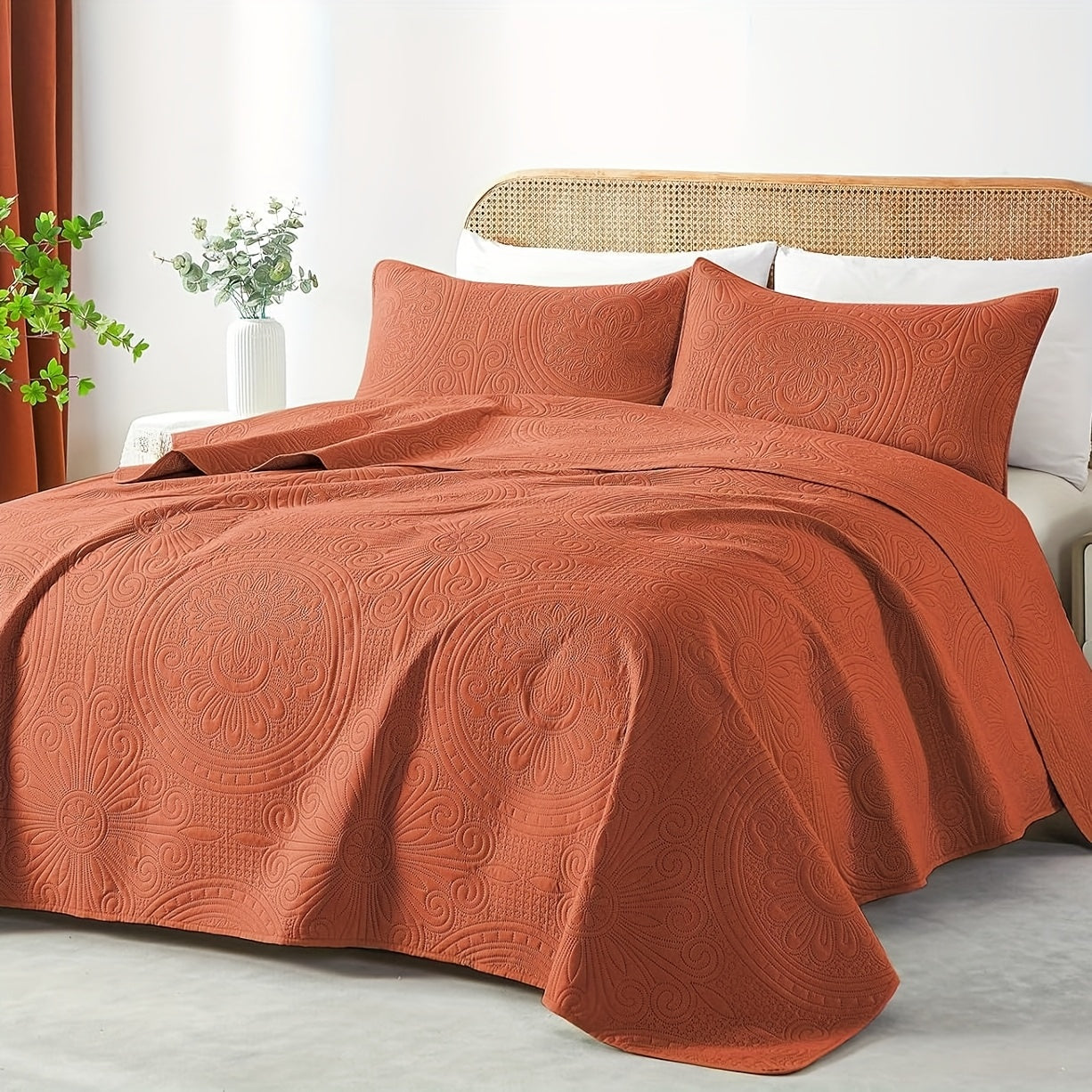 Quilt Set 2-3pcs – Lightweight Microfiber Bedspread Coin Pattern Coverlet All Seasons Twin Full Queen King Cal King