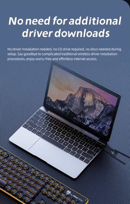 1800Mbps USB WiFi Adapter for PC Desktop Laptop with Dual 5dBi Antennas, 5GHz & 2.4GHz Dual Band Wireless Network Adapter