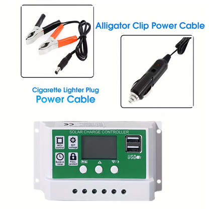 60-Watt Monocrystalline Solar Charging Kit with Green Controller and One- or Two-Panel Options