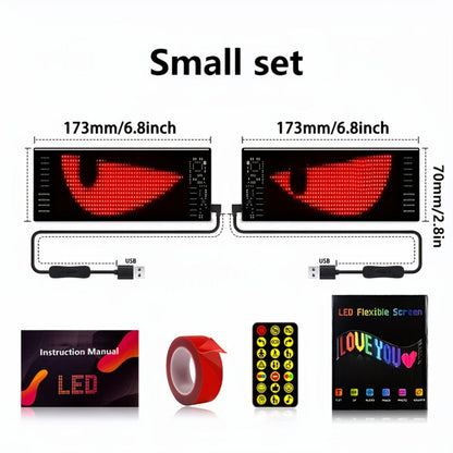 Programmable LED Demon Eyes Sign 2 Pack App Controlled – Synchronized Flashing, Scrolling Text Display