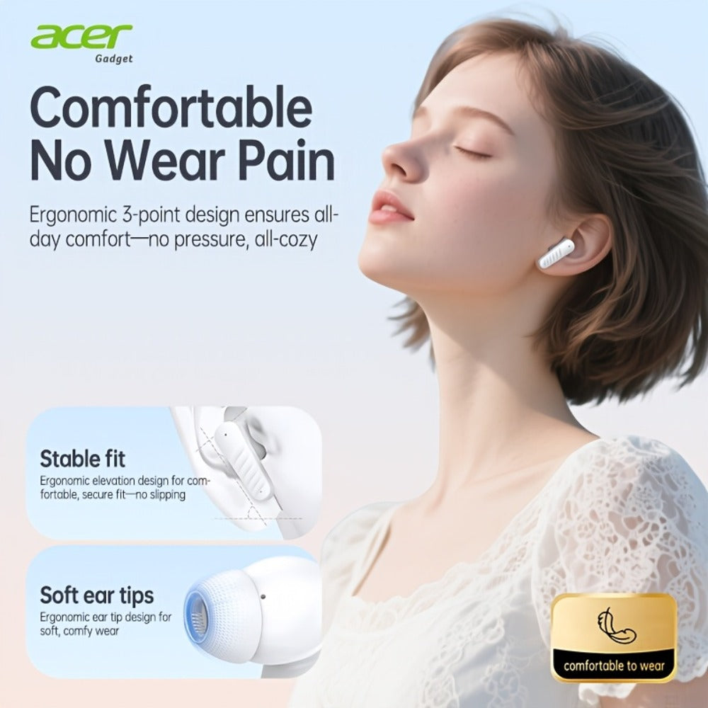 Wireless Earbuds Mini Lightweight In-Ear with ENC Call Processing, Touch Controls and Three Colors