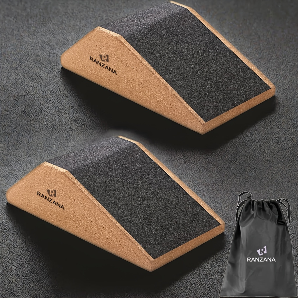 Cork Squat Wedge Blocks 2-Pack – Anti-Slip Pads, 1400 lbs Capacity, Calf Raiser & Yoga Ramp for Weightlifting