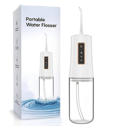 Water Flosser Portable Oral Irrigator with Three Modes, 360-Degree Rotating Nozzle, Four Tips and Three Package Options