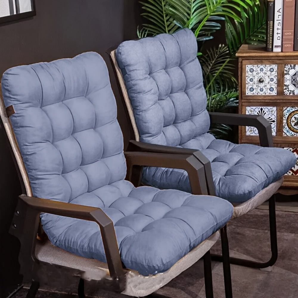 Outdoor Lounge Chair Cushion Set 1 or 2pcs Polyester with Straps Full Back Support for Garden for Entryways, Bedrooms and Living Spaces