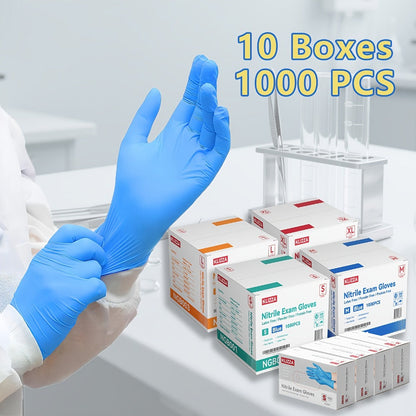 KLIZZA Blue Nitrile Disposable Gloves in 1000-Count Ten-Box Cases with Four Size Options from S to XL