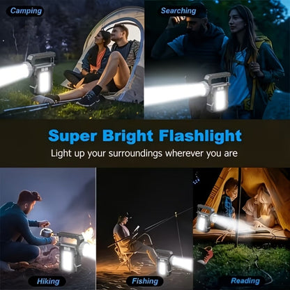 Solar Flashlight USB Rechargeable Ultra-Bright LED, 4 Lighting Modes Portable Solar Torch with Battery Indicator
