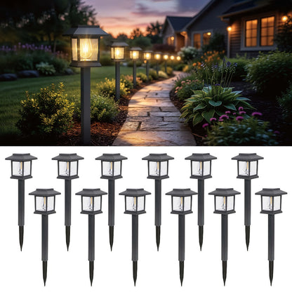 Solar Pathway Lights Outdoor Edison Style LED, Up to 12 Hours, White Solar Garden Lights for Yard