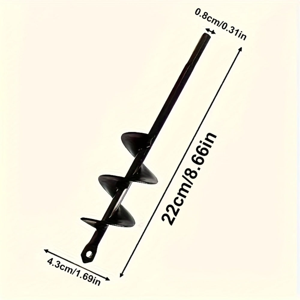 Auger Drill Bit with 3/8" Hex Round Shank, Garden Earth Planting Hole Digger for Power & Manual Drill