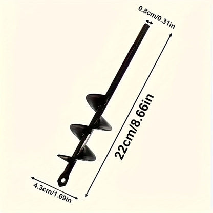 Auger Drill Bit with 3/8" Hex Round Shank, Garden Earth Planting Hole Digger for Power & Manual Drill