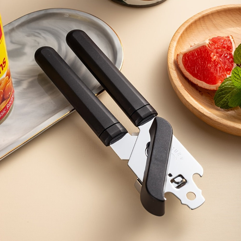 Can Opener 3-in-1 Stainless Steel Manual Can Opener with Smooth Edge Bottle Opener Handle for Home Cooking, Dining and Outdoor Meals