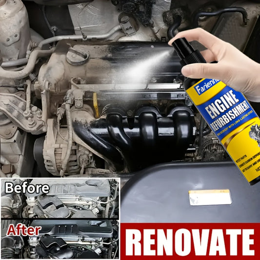 Engine Compartment Restorer Spray 3.38oz with Sponge – Engine Bay Refurbishing Agent, Polishing & Cleaning Spray, Extends Service Life