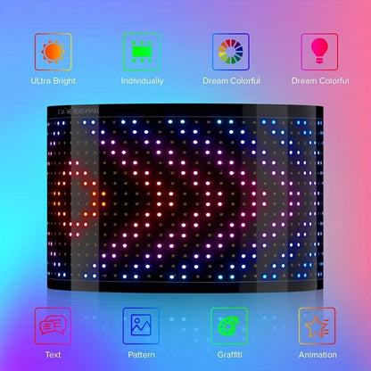 Flexible RGB LED Matrix Light Panel with USB Lead and Phone Controls in Three 4.72-Inch-Wide Size Options