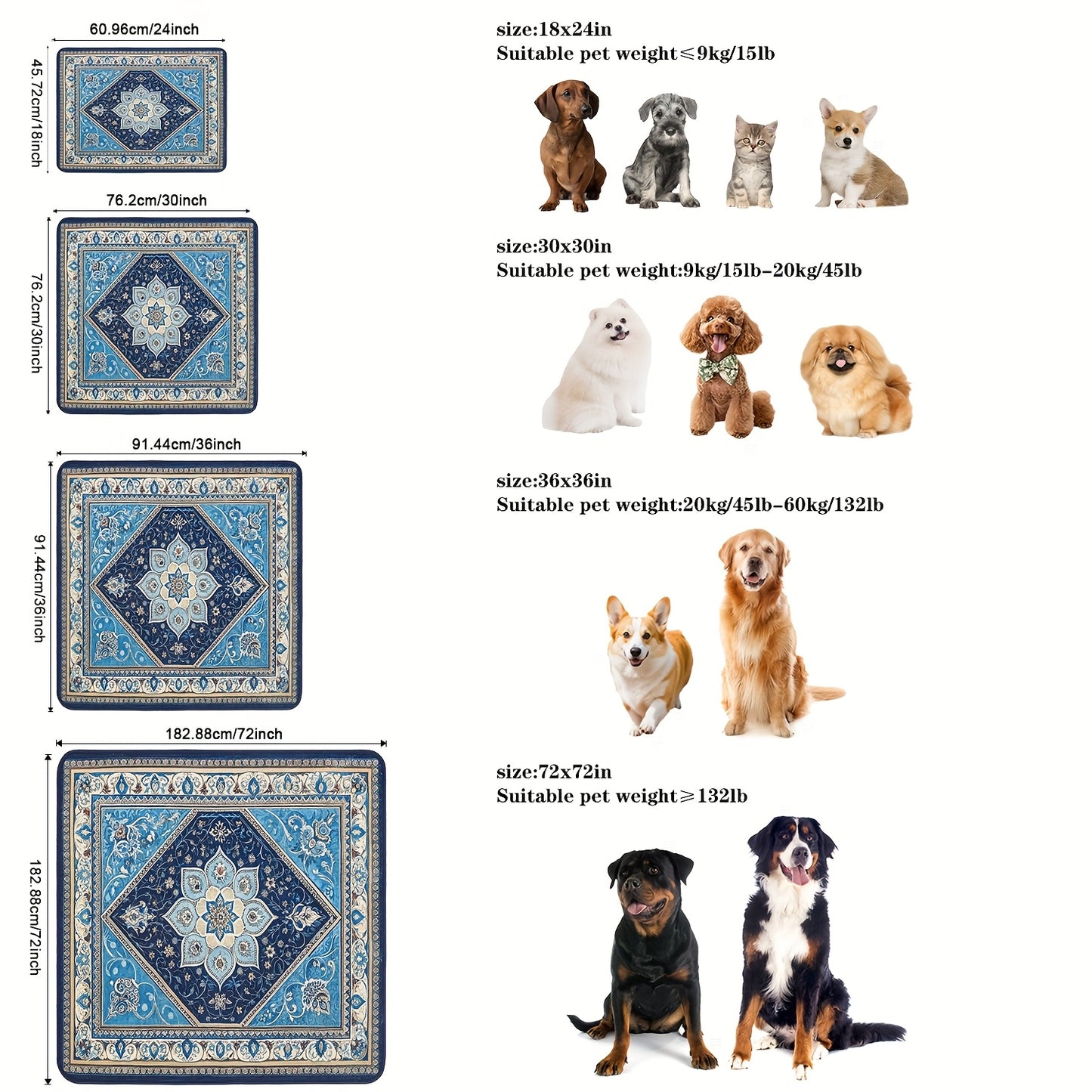 Washable Reusable Dog Pee Pads – Super Absorbent Non-Slip Puppy Training Pads in Multiple Sizes | Heavy-Duty Leakproof Pet Pads for Floor