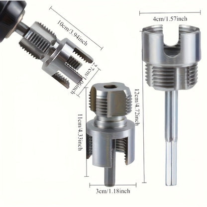Pipe Threading Tool Set 3 Piece Alloy 1/2 3/4 1 Inch Internal External Thread Tap Drill Compatible for PVC PPR MPP Pipe Installation