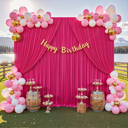 4-Pack 5x10ft Elegant Spandex Photography Backdrop | Wear-Resistant, Wrinkle-Free, Soft & Opaque Party Decoration Banners for Weddings