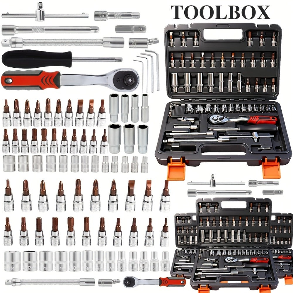 52-Piece Professional Tool Set – Multi-Function Home & Car Repair Toolkit with Portable Toolbox, Ideal Gift for DIY Enthusiasts and Auto