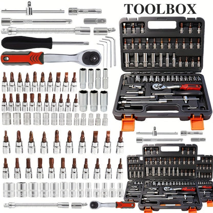 52-Piece Professional Tool Set – Multi-Function Home & Car Repair Toolkit with Portable Toolbox, Ideal Gift for DIY Enthusiasts and Auto