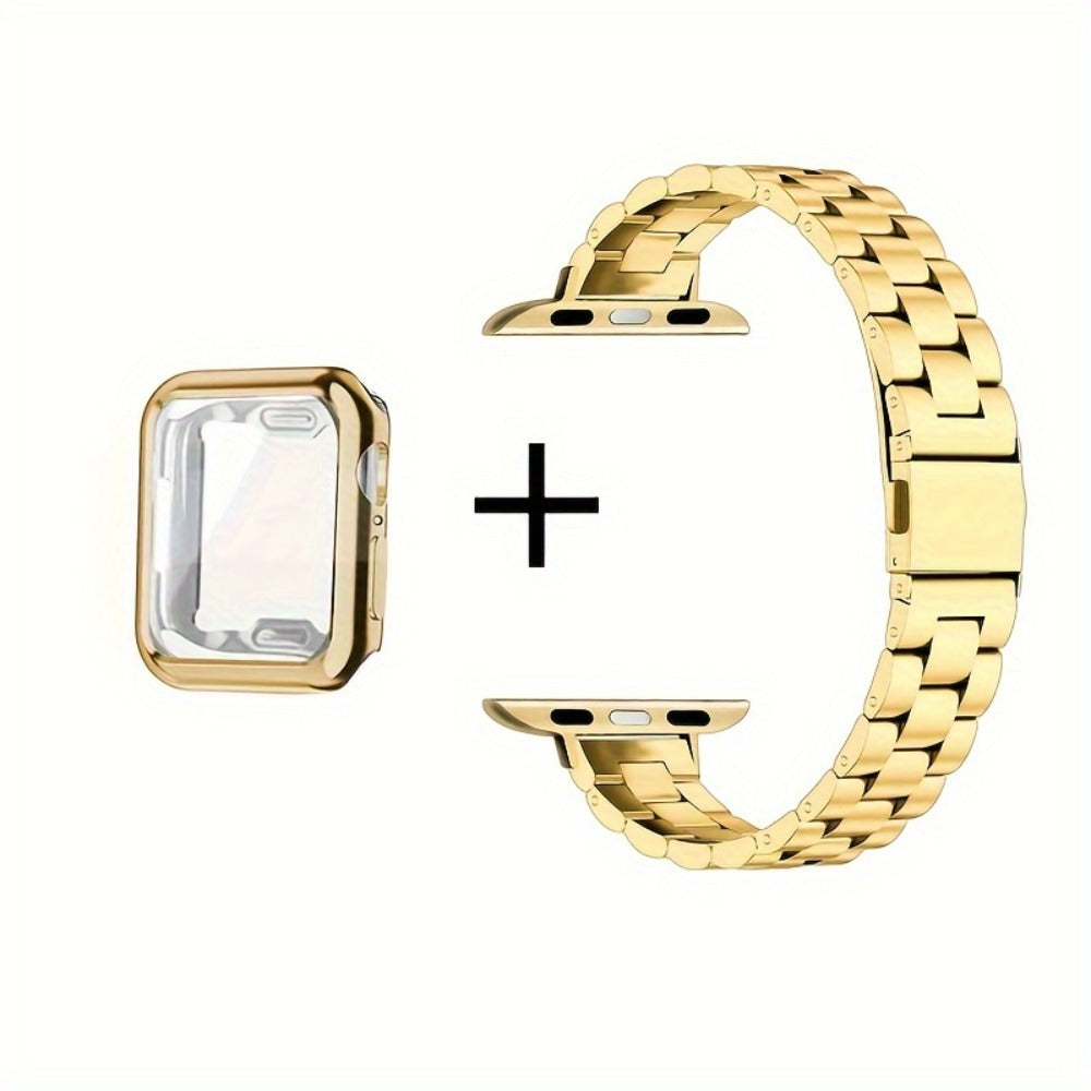 Slim Waist Apple Watch Steel Band & Half Shell Case 3-Piece Set for an Everyday Personal Care Routine