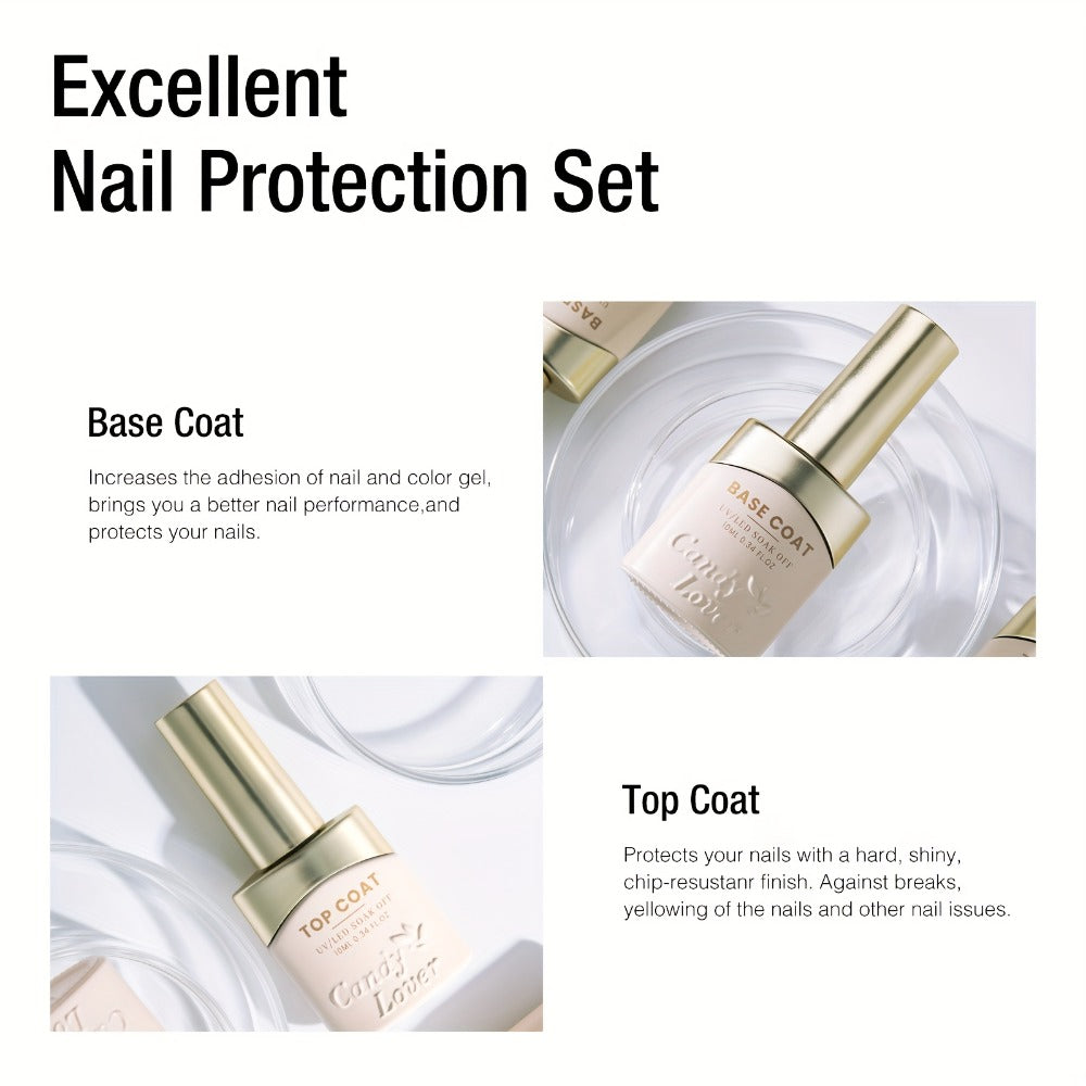 Gel Nail Dehydrator & Primer Kit 4-Piece – Nail Prep Dehydrator, Bonding Primer, Gel Base Coat & Top Coat for Long-Lasting Chip-Free Gel
