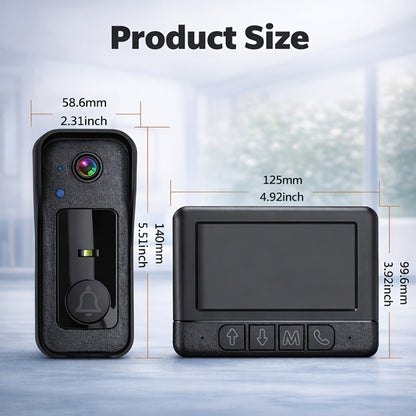 WiFi Video Doorbell with 4.3 Inch Indoor Monitor, Night Vision Two-Way Audio Rechargeable Battery