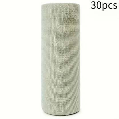 Reusable Microfiber Cleaning Towels 30-Pack, Kitchen Dish Cloth Roll, Absorbent Hand-Torn Disposable Napkins